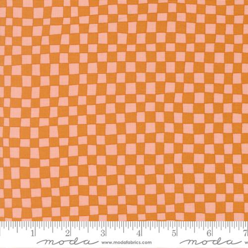 Printed Cotton Poplin - Alli K Design - True to Hue - Checkerboard - Marmalade