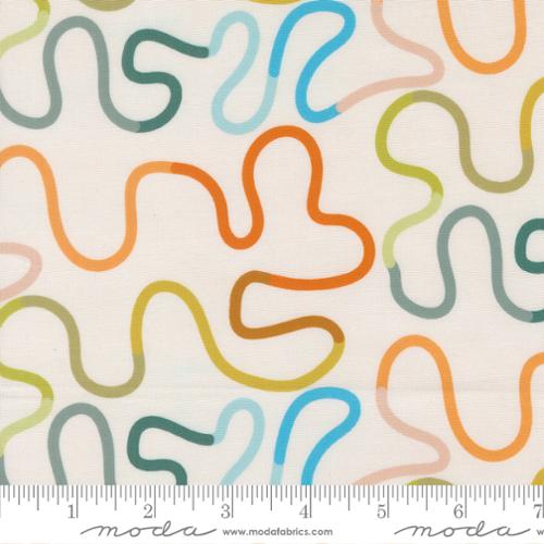 Printed Cotton Poplin - Alli K Design - True to Hue - Squiggle - White
