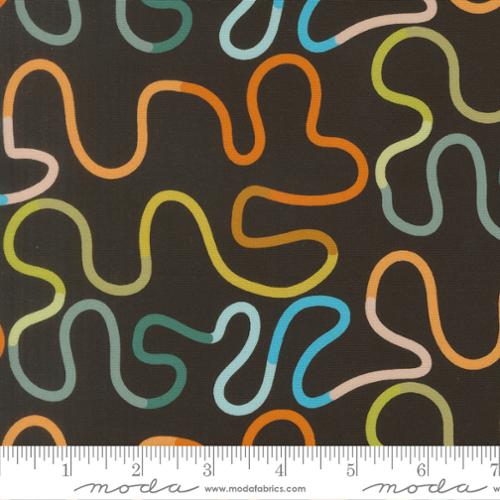 Printed Cotton Poplin - Alli K Design - True to Hue - Squiggle - Black