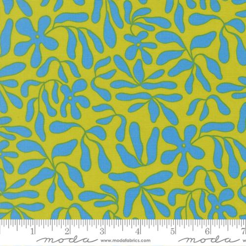 Printed Cotton Poplin - Alli K Design - True to Hue - Retro Floral - Citronized