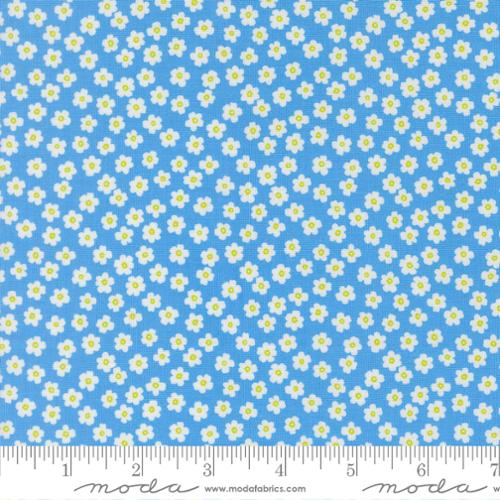 Printed Cotton Poplin - Alli K Design - True to Hue - Ditsy Flower - Blue
