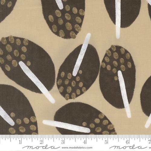 Printed Cotton Poplin - Zen Chic Mira - Stillness - Tan