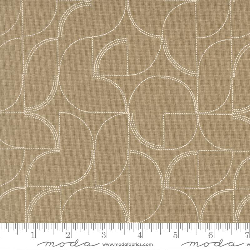Printed Cotton Poplin - Zen Chic Mira - Echo - Taupe