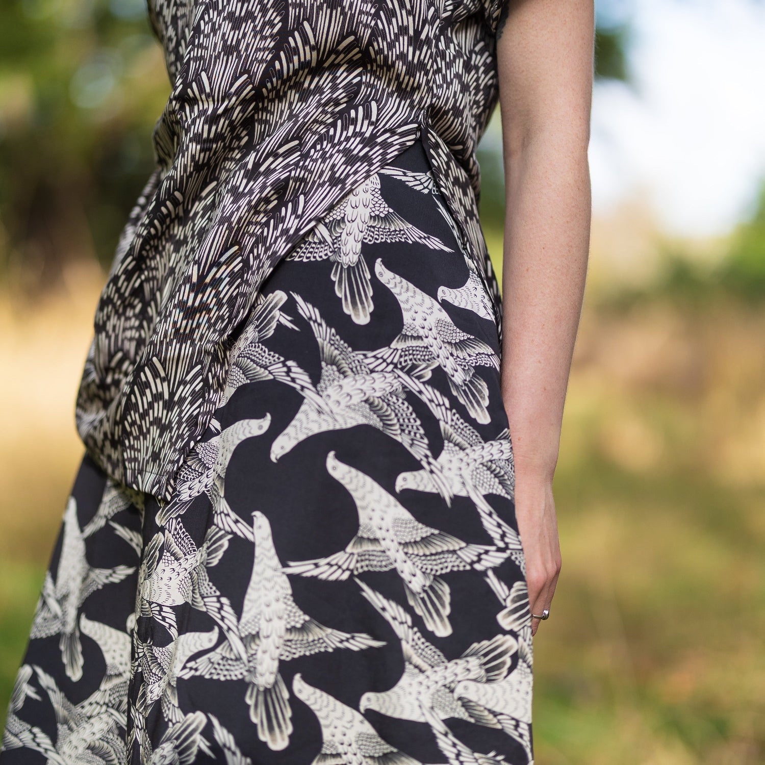 High Noon Printed Tencel - Quills - Roadrunner