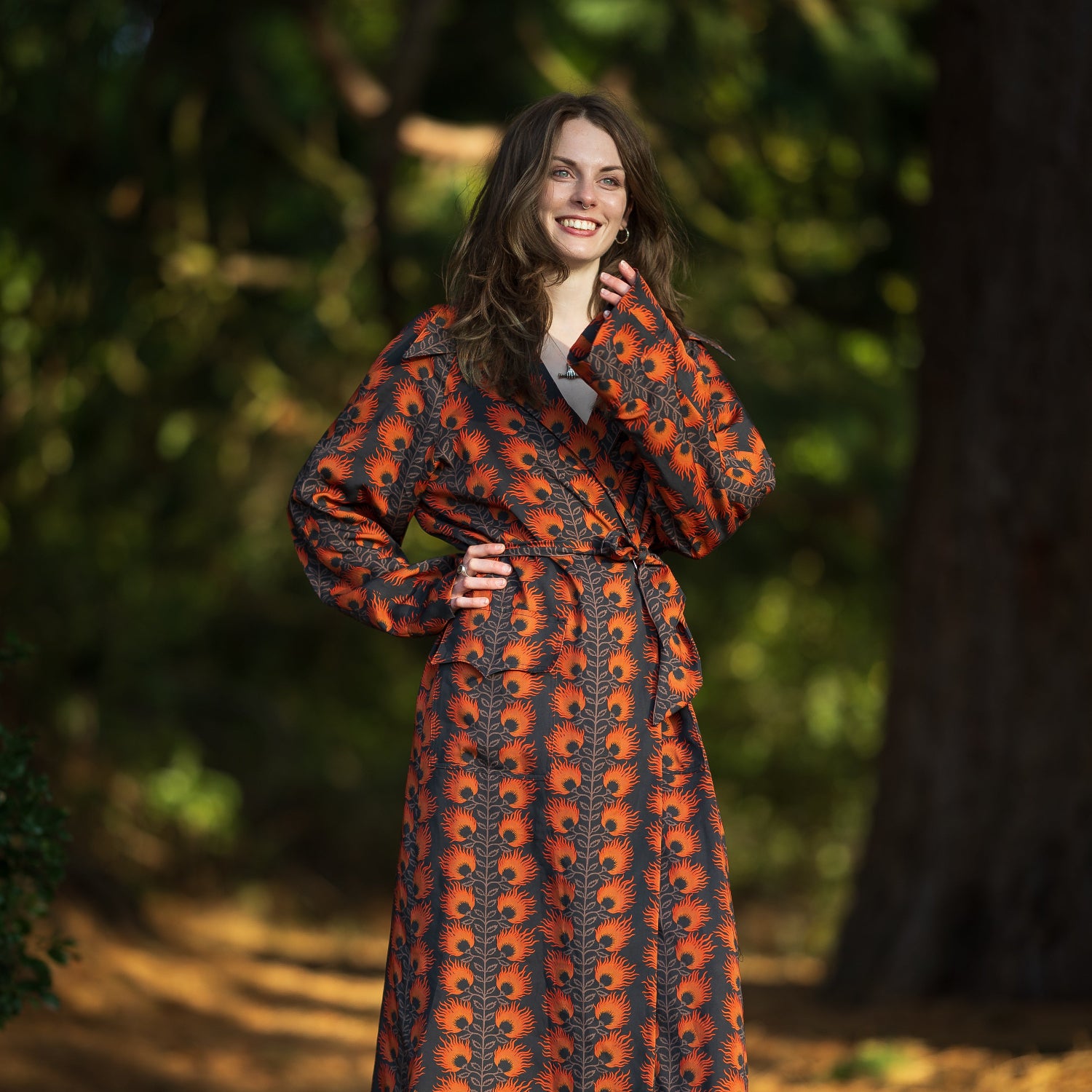 High Noon Printed Tencel - Ingrid - Wildfire