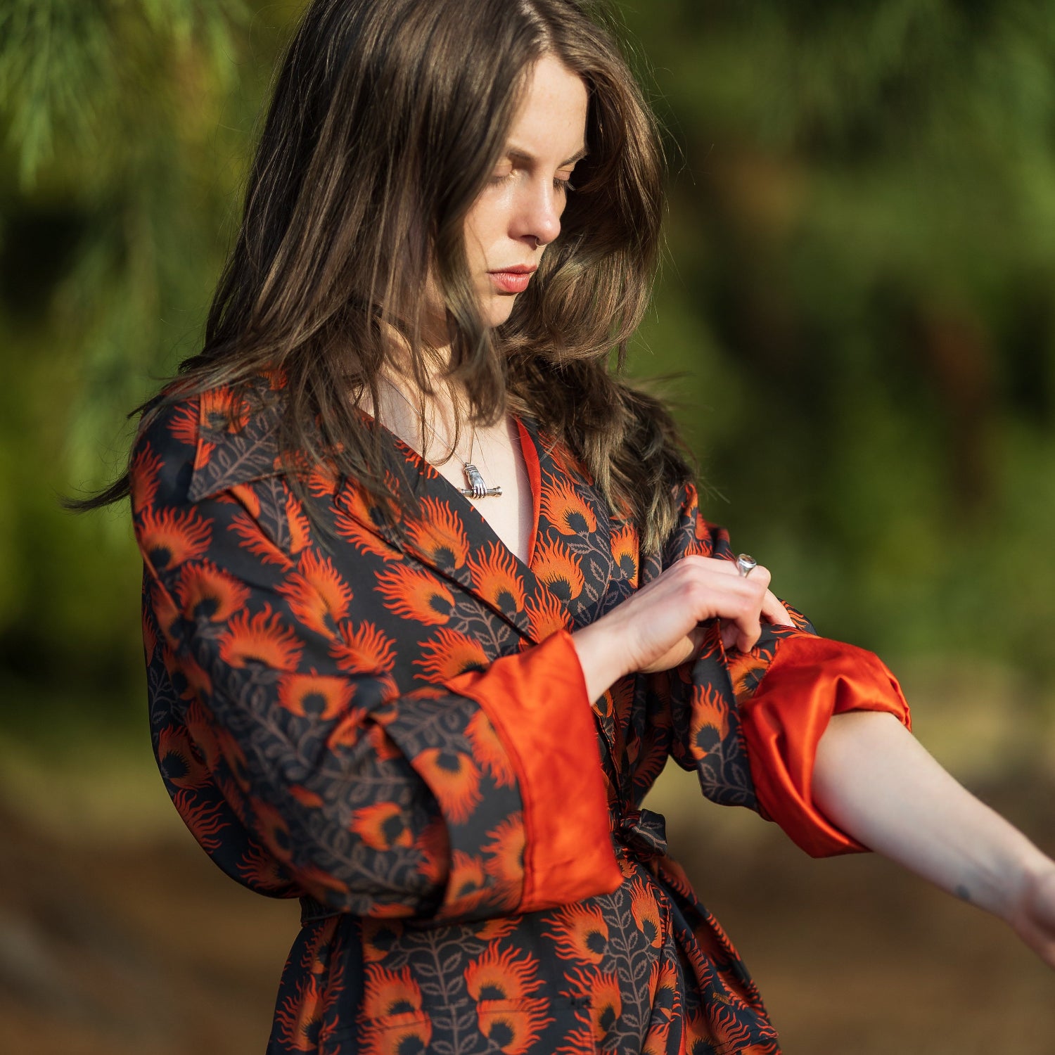High Noon Printed Tencel - Ingrid - Wildfire