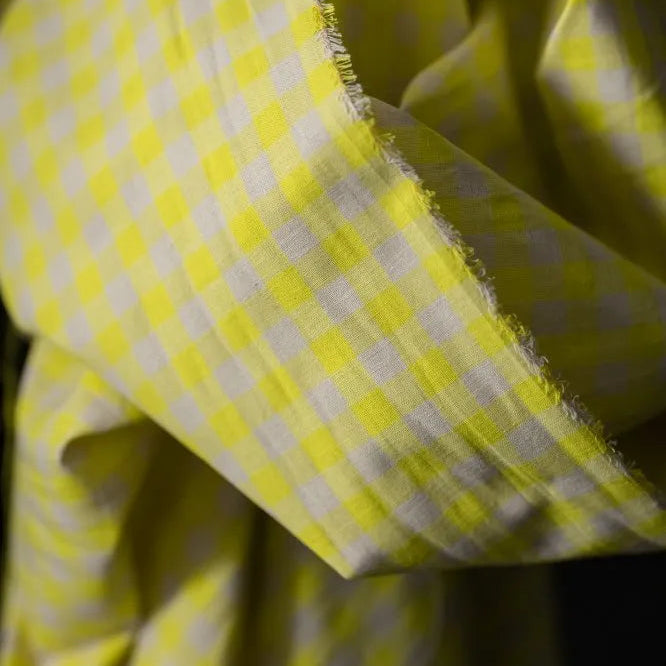 Merchant & Mills - Organic Cotton / Linen Gingham - Neon Fizz