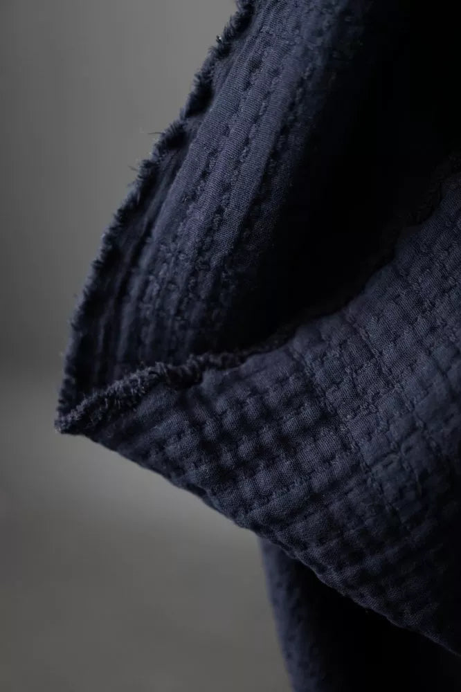 Merchant & Mills - Quilted Jacquard Cotton - Soft Stitch - Navy