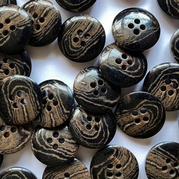Coffee Ground Buttons - Brown Marbling