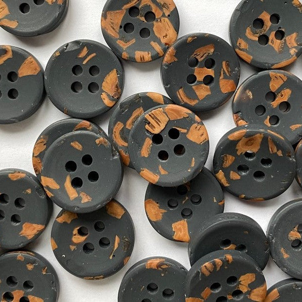 Recycled Polyester - Old Button Chip - Grey
