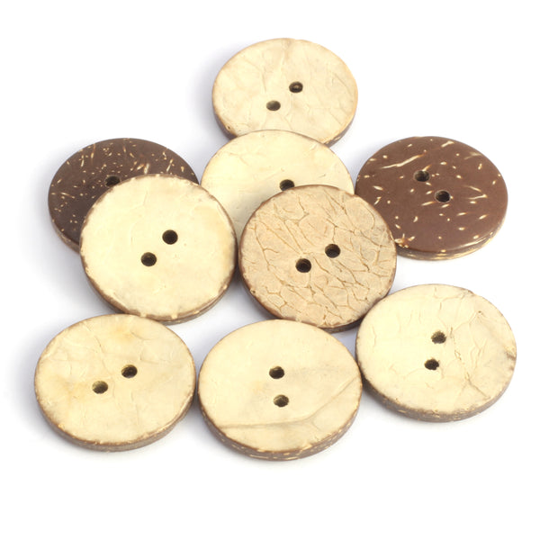 Coloured Coconut Buttons - Natural