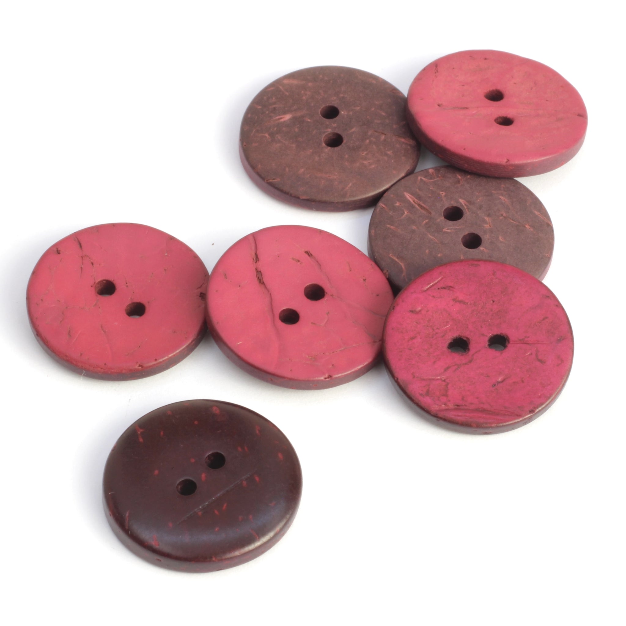 Coloured Coconut Buttons - Bordeaux