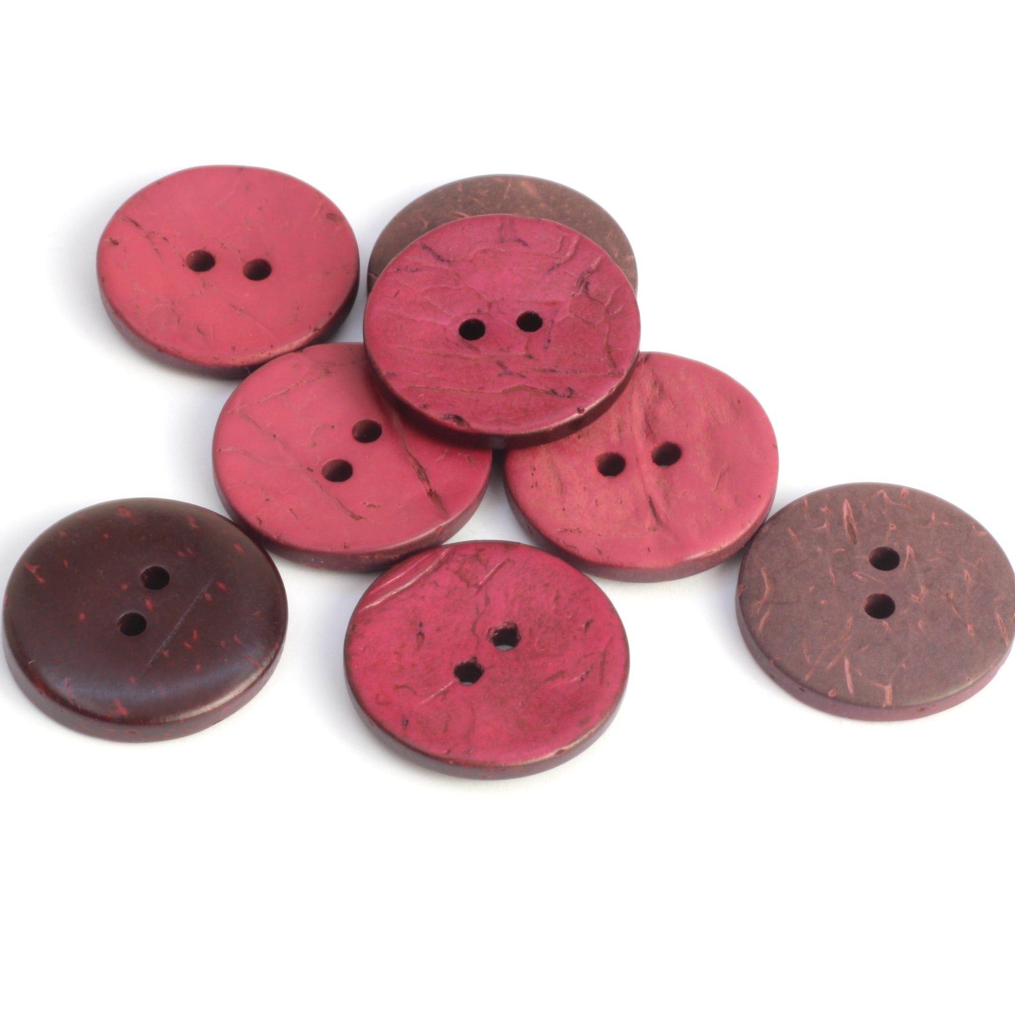 Coloured Coconut Buttons - Bordeaux
