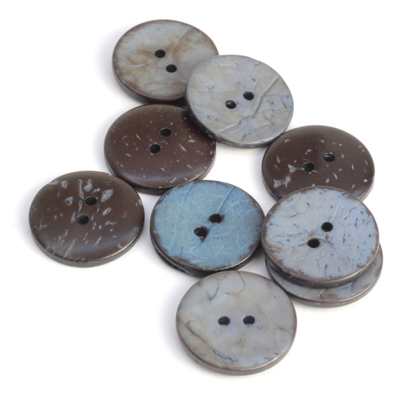 Coloured Coconut Buttons - Blue
