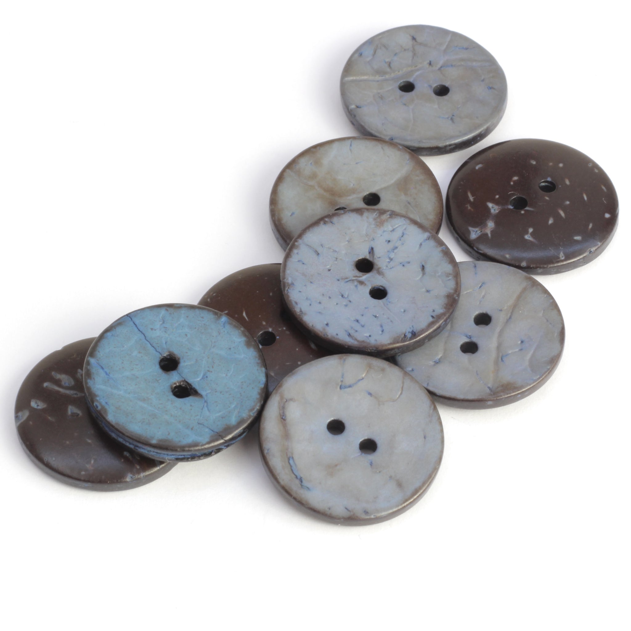 Coloured Coconut Buttons - Blue