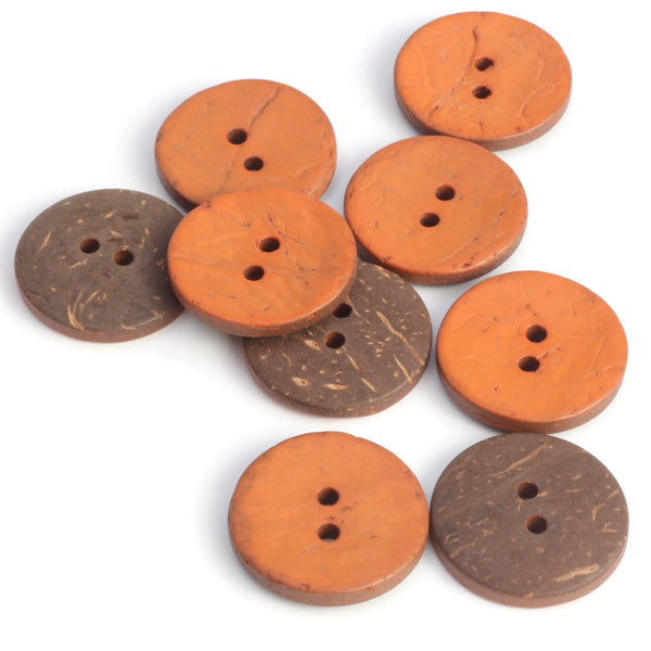 Coloured Coconut Buttons - Burnt Orange