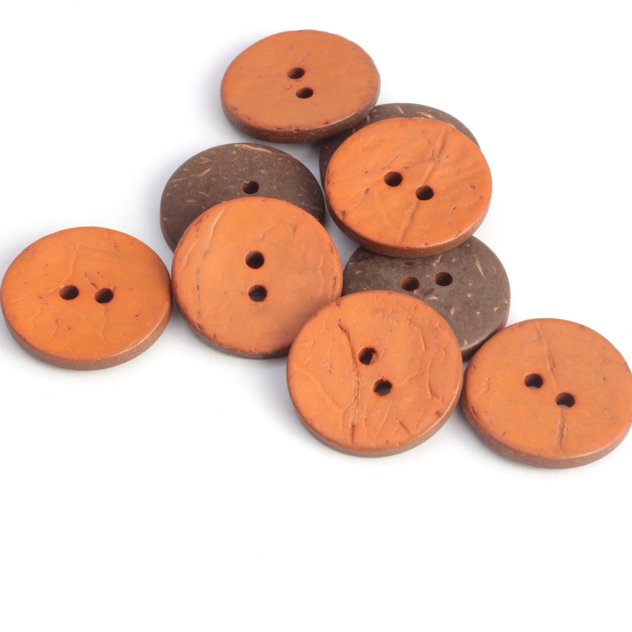 Coloured Coconut Buttons - Burnt Orange