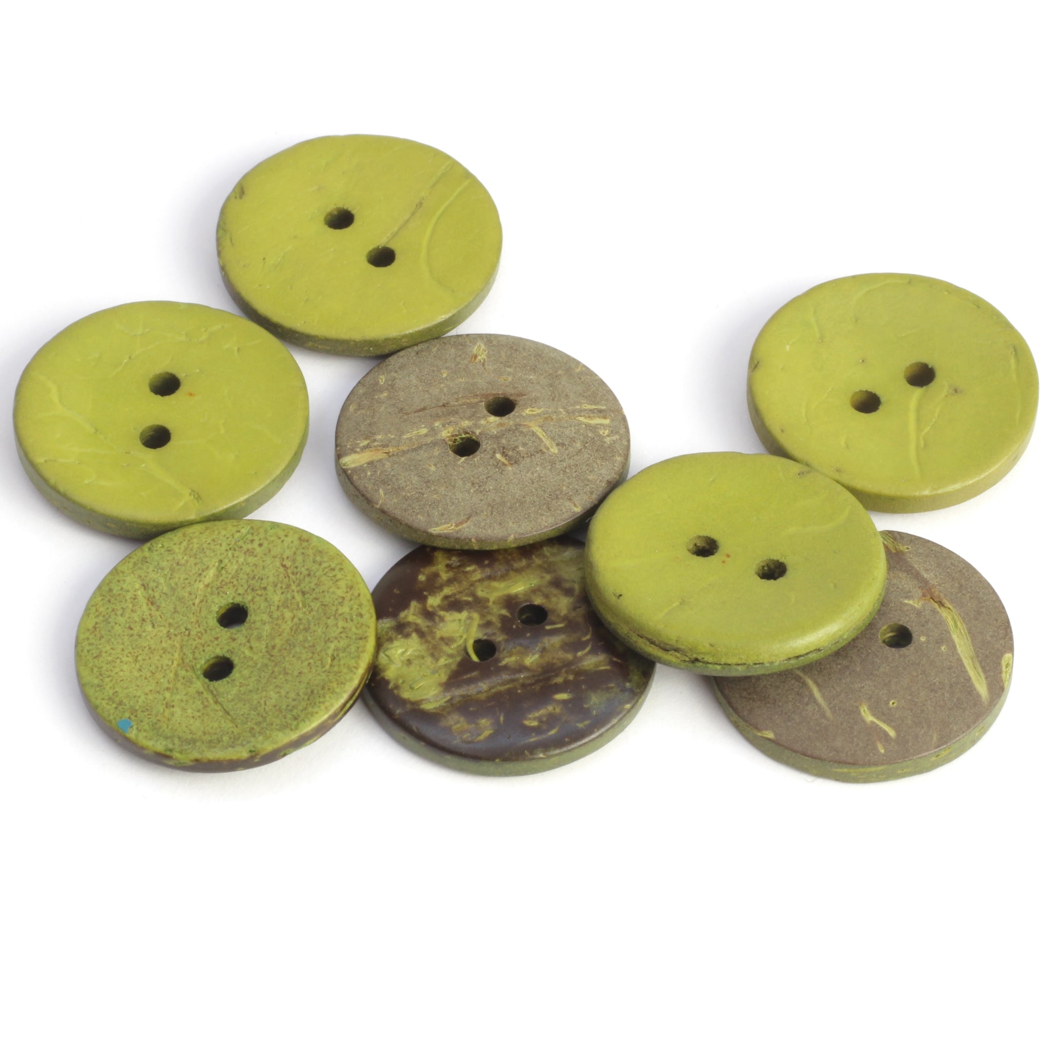 Coloured Coconut Buttons - Green