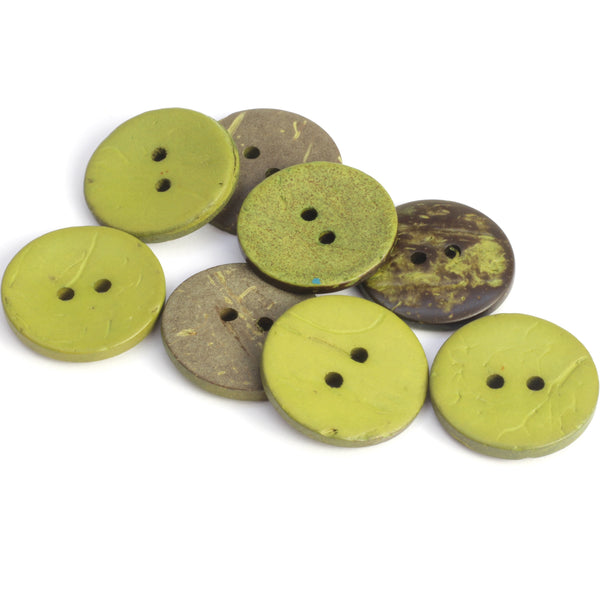 Coloured Coconut Buttons - Green