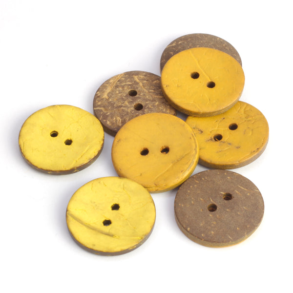 Coloured Coconut Buttons - Mustard