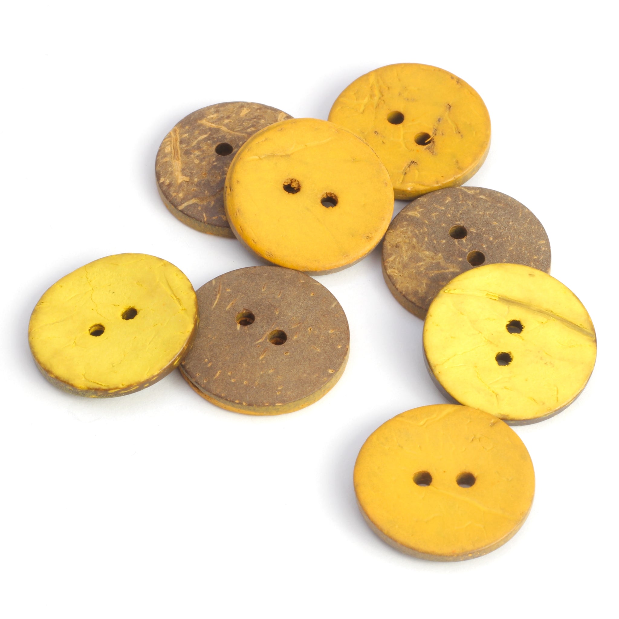 Coloured Coconut Buttons - Mustard