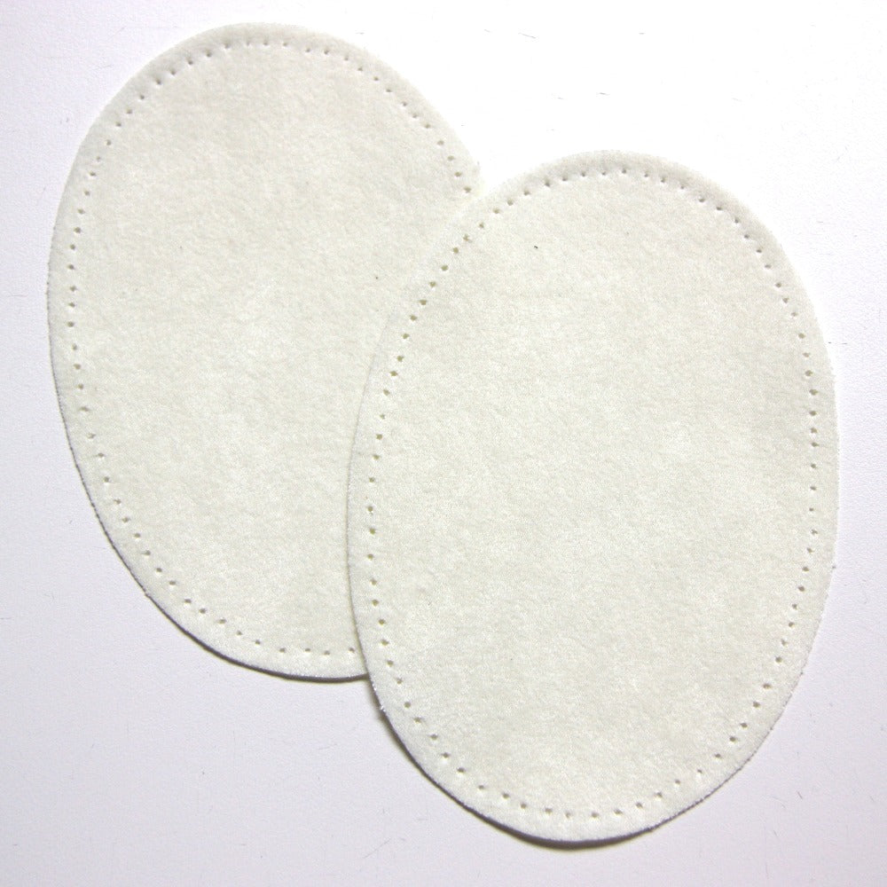 Iron-on Suedette Elbow Patches - Ecru