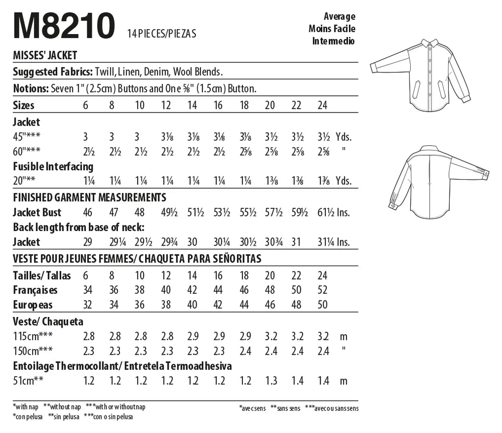 McCall's- 8210 Women's Coat