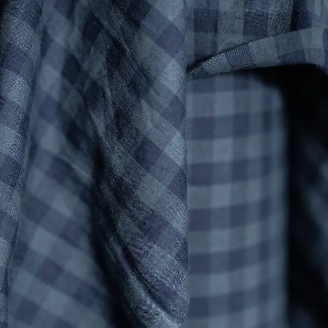 Merchant & Mills - Organic Cotton / Linen Check - Uniform Blues