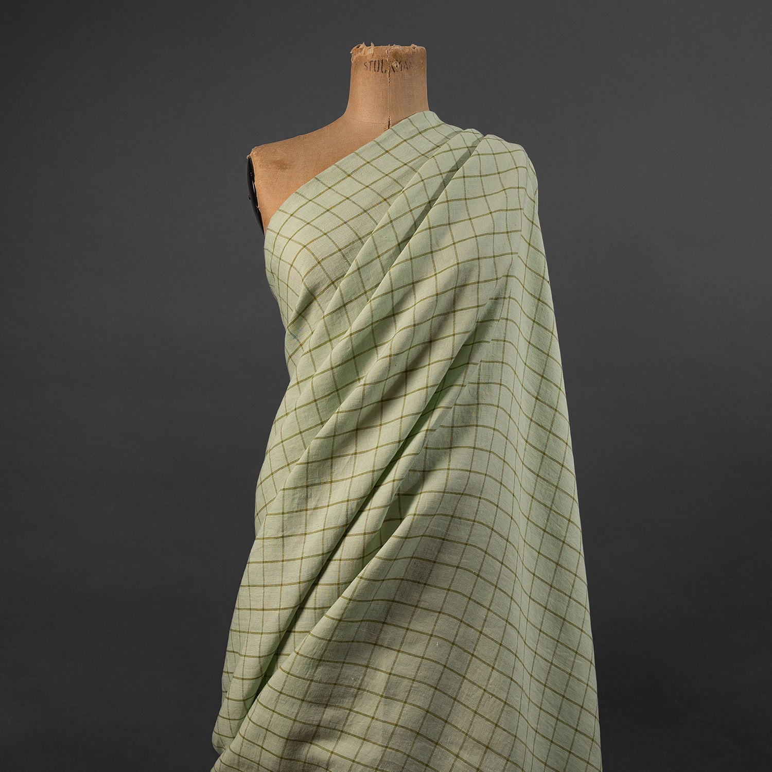 European Linen Windowpane Check - Nettle