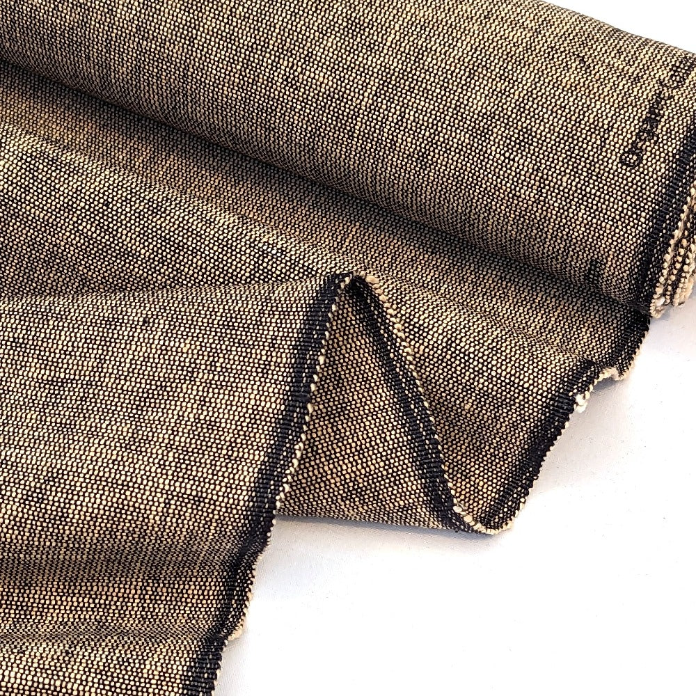 Organic Cotton Dunweave - Black/Beige