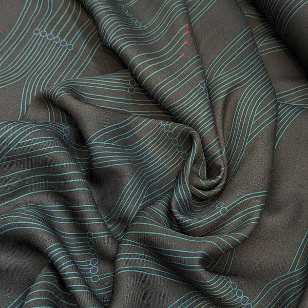 Panspermia Printed Viscose Twill - Stamen - Moss