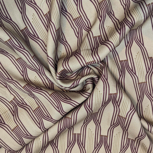 Panspermia Printed Viscose Twill - Stamen - Bone