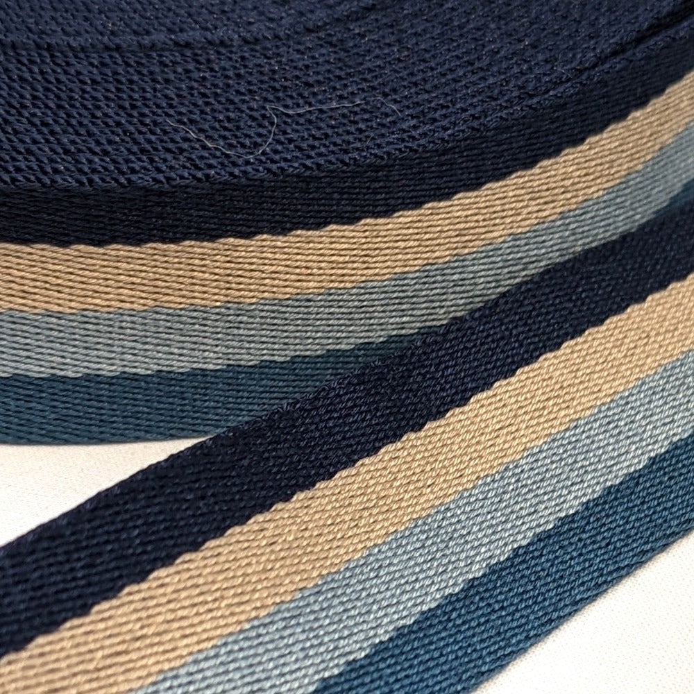 Striped Webbing 38mm - Stripe Blues