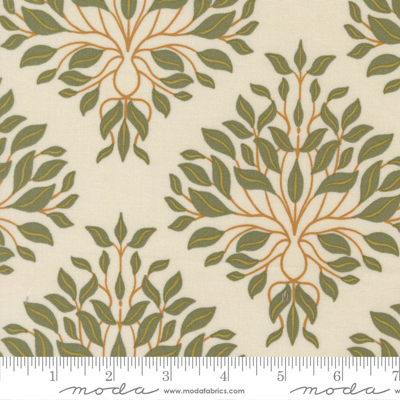 Printed Cotton Poplin - Jessica Rose - Peachy - Flora, Eggshell
