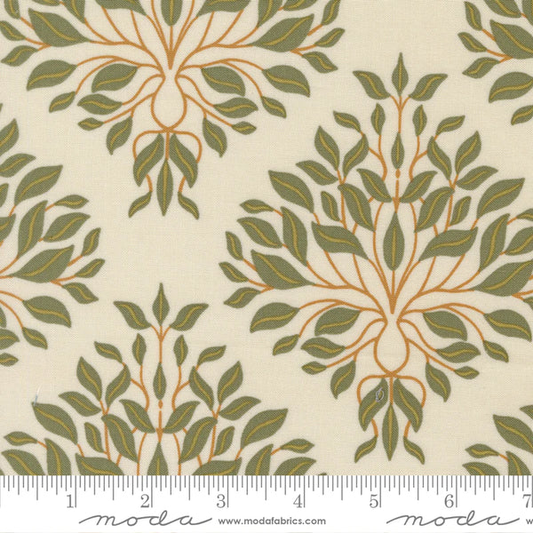 Printed Cotton Poplin - Jessica Rose - Peachy - Flora, Eggshell
