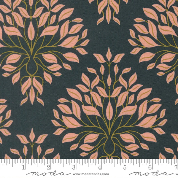 Printed Cotton Poplin - Jessica Rose - Peachy - Flora, Midnight