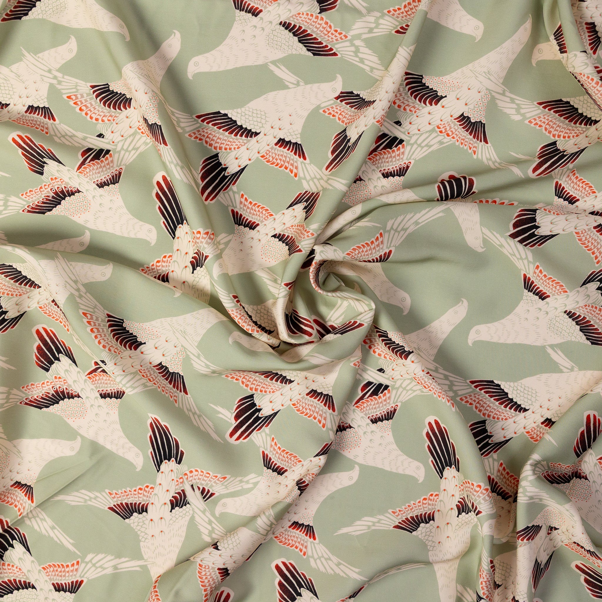 High Noon Printed Tencel - Hawks - Milkbottle