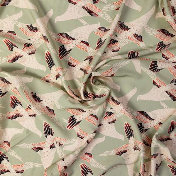High Noon Printed Tencel - Hawks - Milkbottle