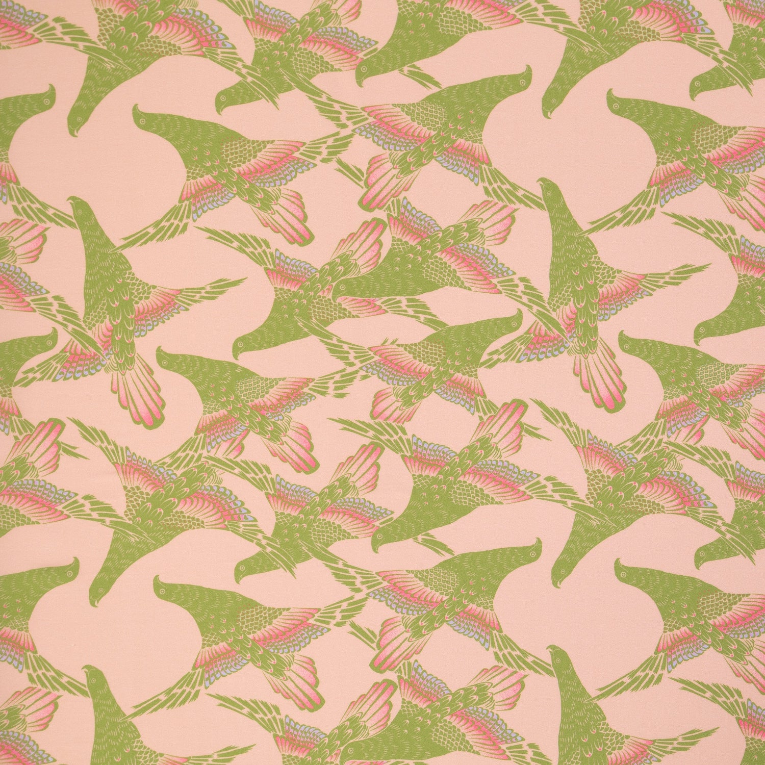 High Noon Printed Tencel - Hawks - Honeysuckle