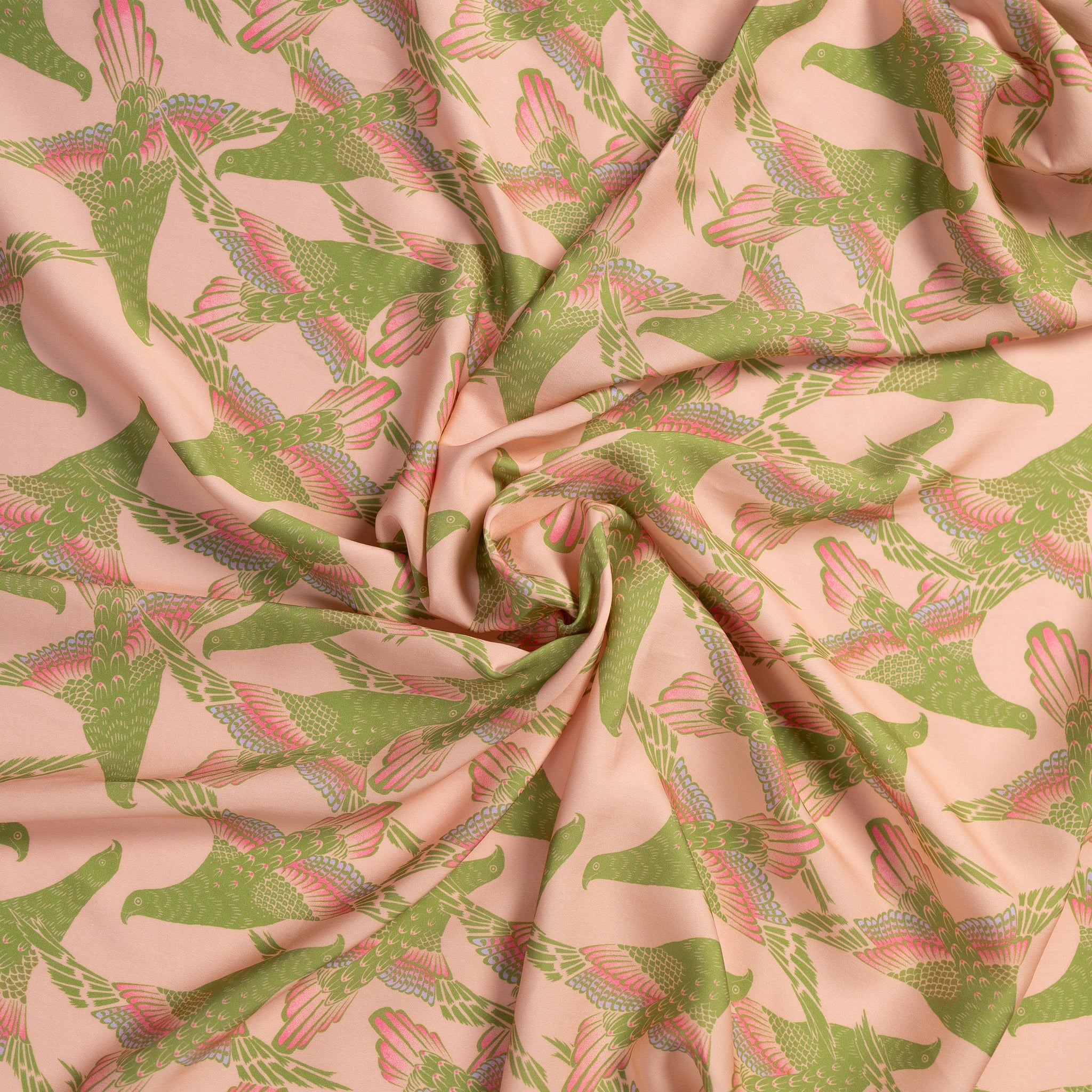 High Noon Printed Tencel - Hawks - Honeysuckle