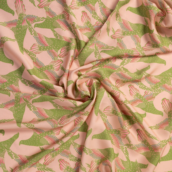High Noon Printed Tencel - Hawks - Honeysuckle