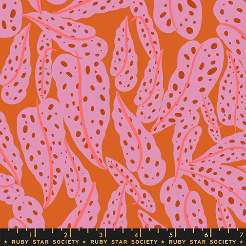 Printed Cotton Poplin - Ruby Star - Calathea - Leaf, Pecan