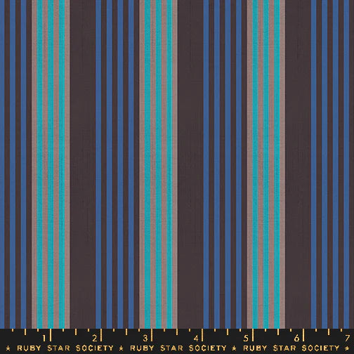 Warp and Weft Wovens - Ruby Star -  Soft Black Stripe