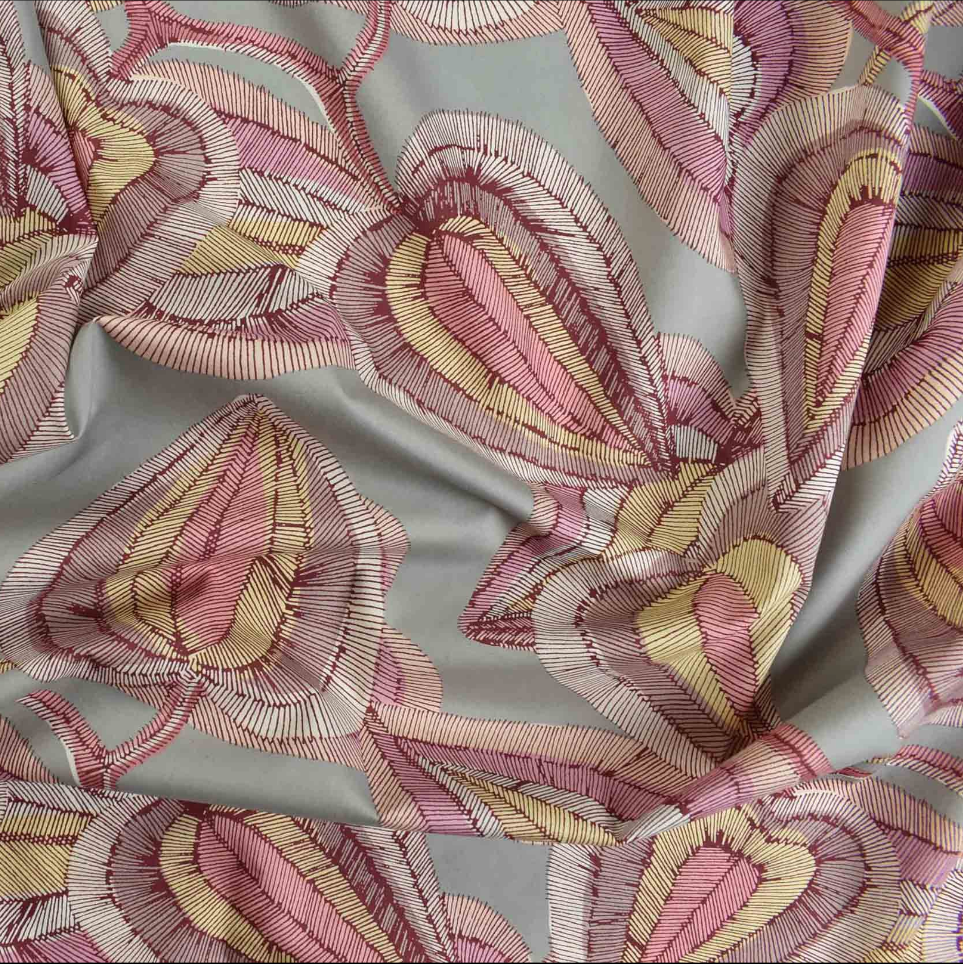 Luxury Printed Cotton Lawn - Spades - Pink