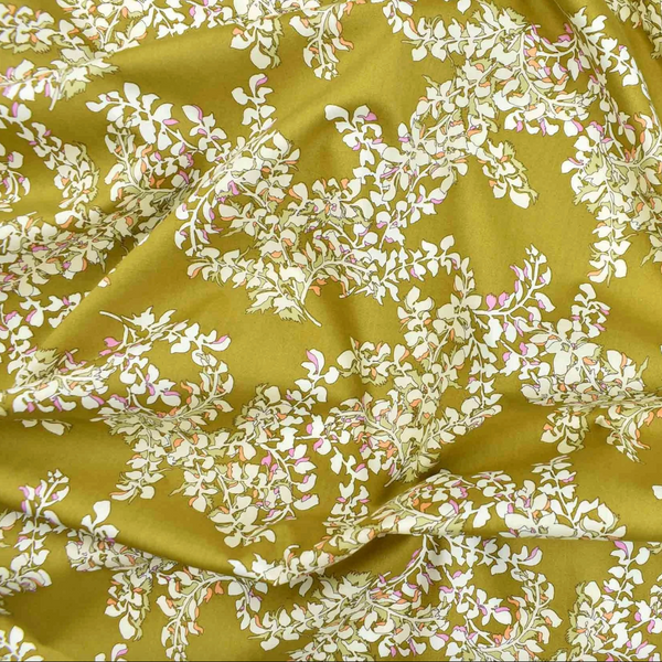 Luxury Printed Cotton Lawn - Faroe - Gold