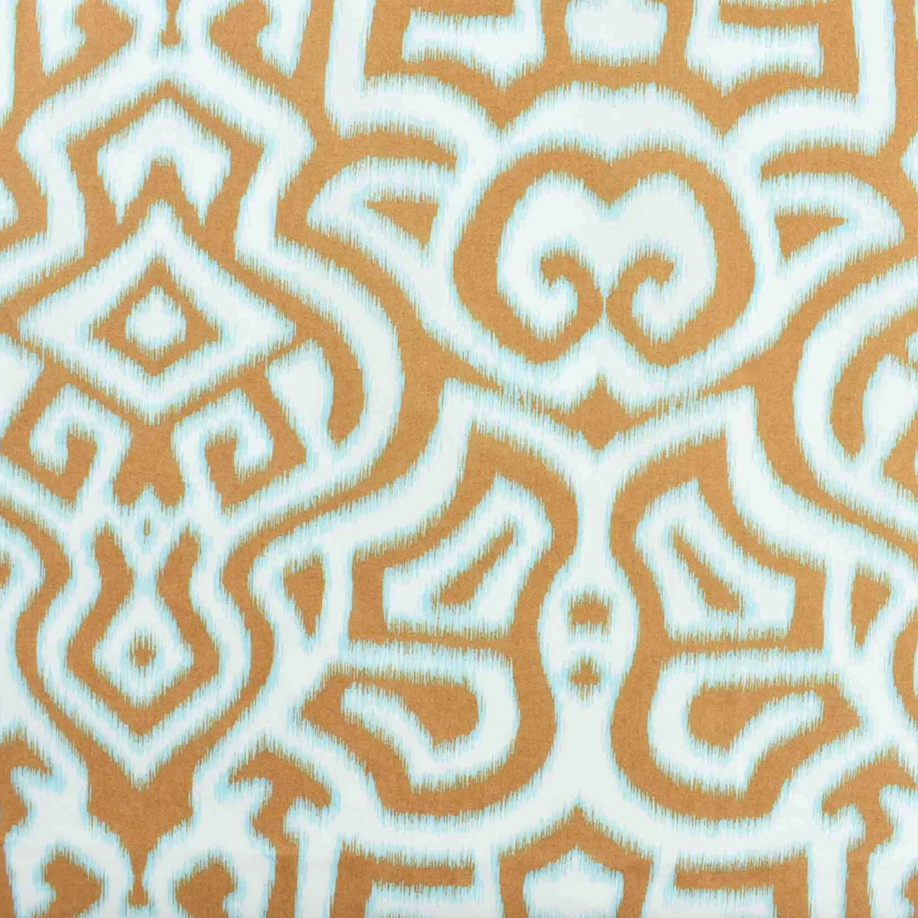 Luxury Printed Cotton Lawn - Longleat - Mustard & Aqua