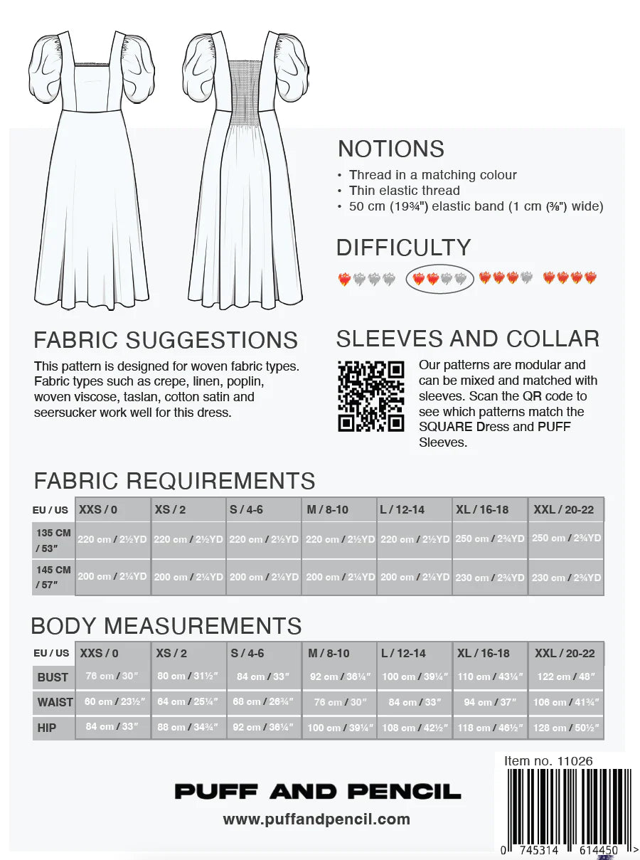 Puff and Pencil - Square Dress + Puff Sleeves