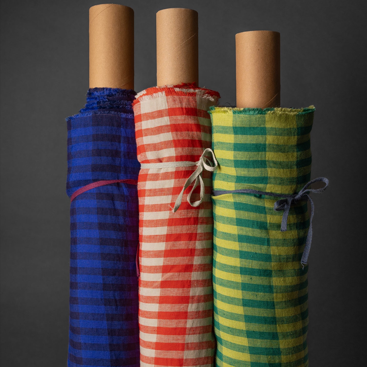 European Linen Tile Check - Catkin