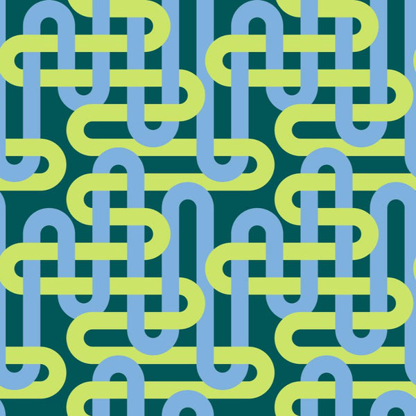 Drapey Cotton Print - Emily Van Hoff Groove - Verdant Green