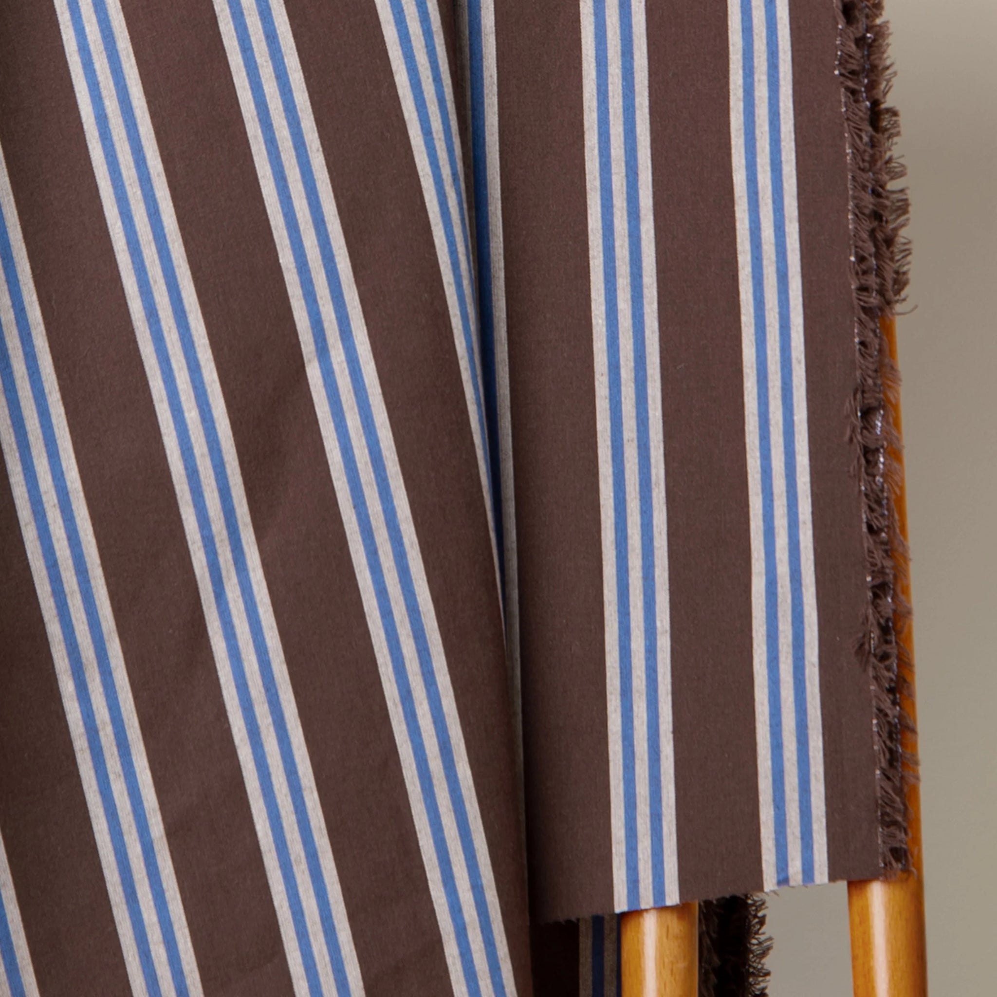 Atelier Brunette - Cotton Shirting - Oat Chocolate Stripe